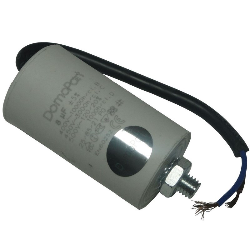 ΠΥΚΝΩΤΗΣ 450V / 8 μF ΜΕ ΚΑΛΩΔΙΟ -0