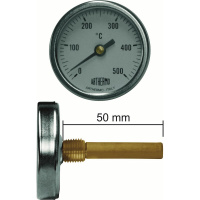 ΘΕΡΜΟΜΕΤΡΟ Φ50 0°C-500°C ΠΟΥΡΟ 5cm ΜΕ ΒΙΔΑ -min
